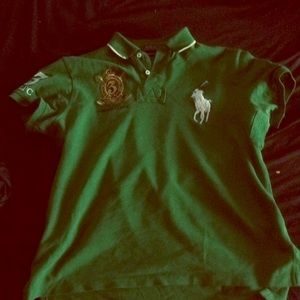 Green fitted Ralph Lauren polo shirt